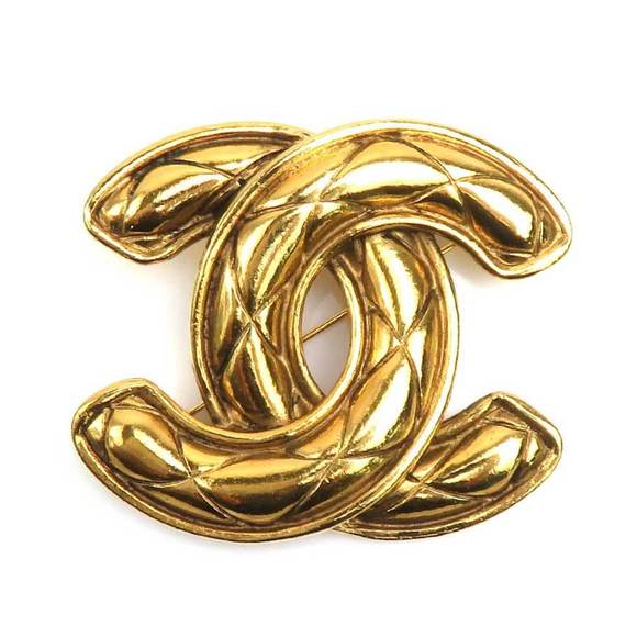 CHANEL Coco Mark Metal Gold Brooch for Women e60857a - Picture 1 of 5